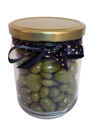 Frasco con Arándano con chocolate y matcha