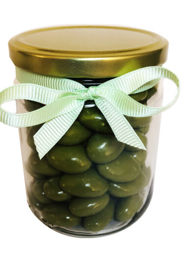 Frasco con Almendra con chocolate y matcha